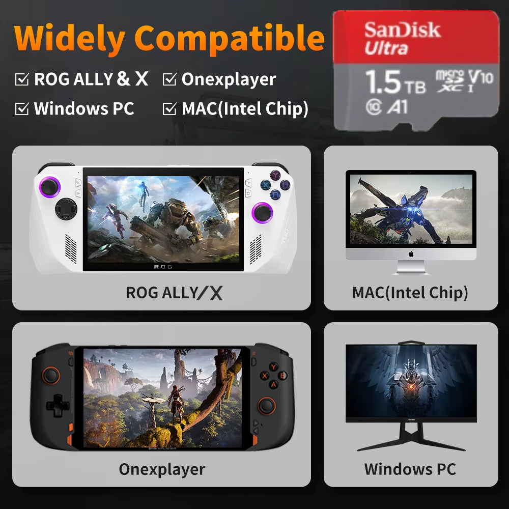 1.5TB Micro SD Card for Rog Ally/X, Onexplayer. 50,000+ Games image 2